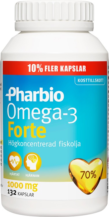 Pharbio Omega-3 Forte 132 kapslar • Köp på Djurfarmacia Apoteket Trollet
