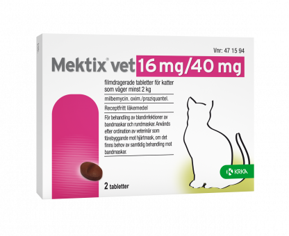 Mektix 16 mg/40 mg 2 tabletter åt katt