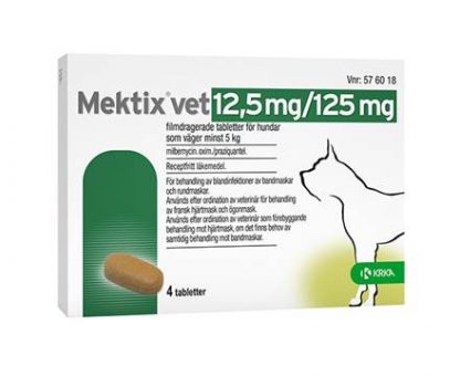 Mektix 12,5 mg/125 mg 4 tabletter åt hund