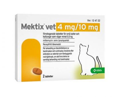 Mektix 2,5 mg/25 mg 2 tabletter åt katt
